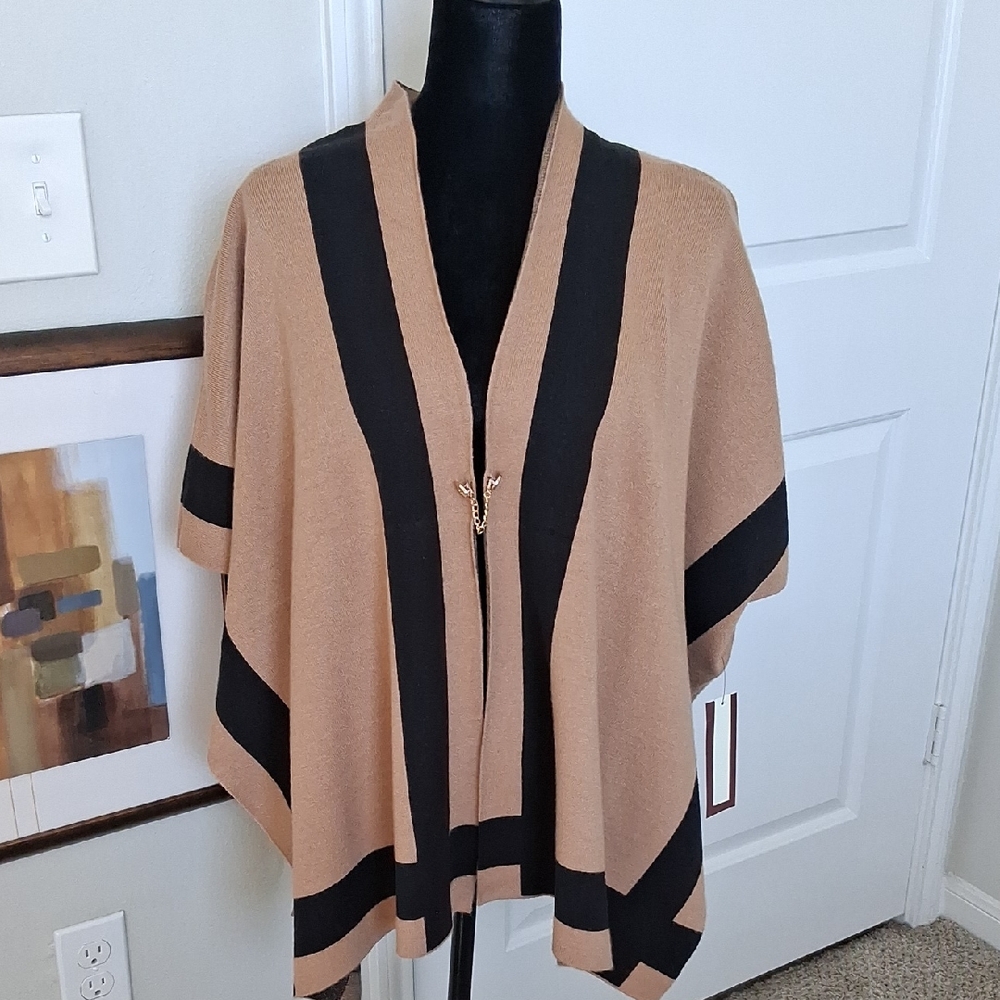 Chic Tan and Black Women's Poncho